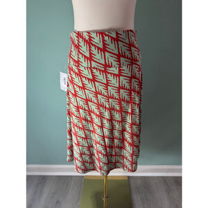 LuLaRoe Azure Skirt Size L Red and Green